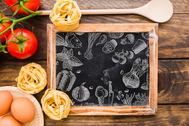 Download Mockup decorativo de pizarra con concepto de pasta ...