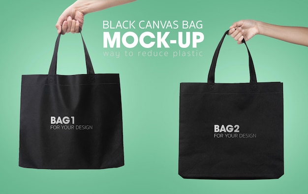 Download Mockup di borse shopping tote nero | PSD Premium