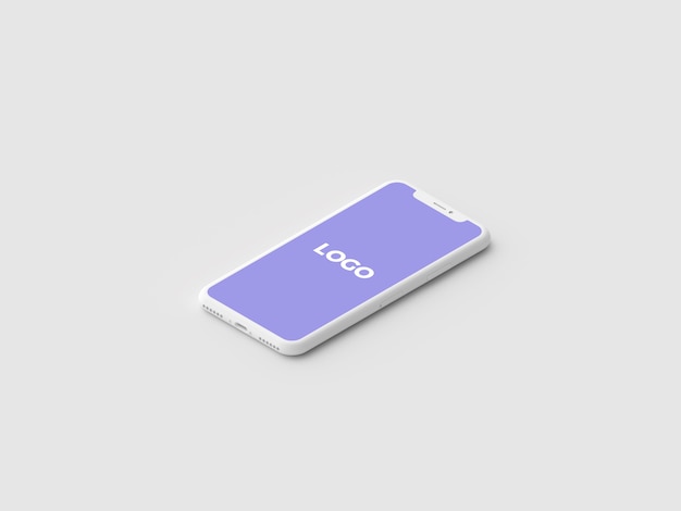 Download Mockup di presentazione iphone x isometrica di minimal clay | PSD Premium