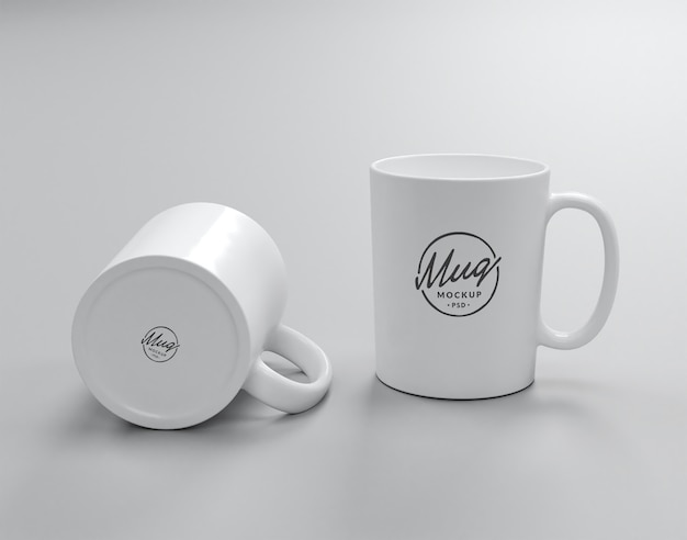 Download Mockup de dos tazas blancas | Archivo PSD Premium