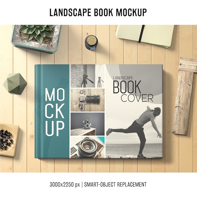 Download Mockup de libro apaisado | Archivo PSD Gratis