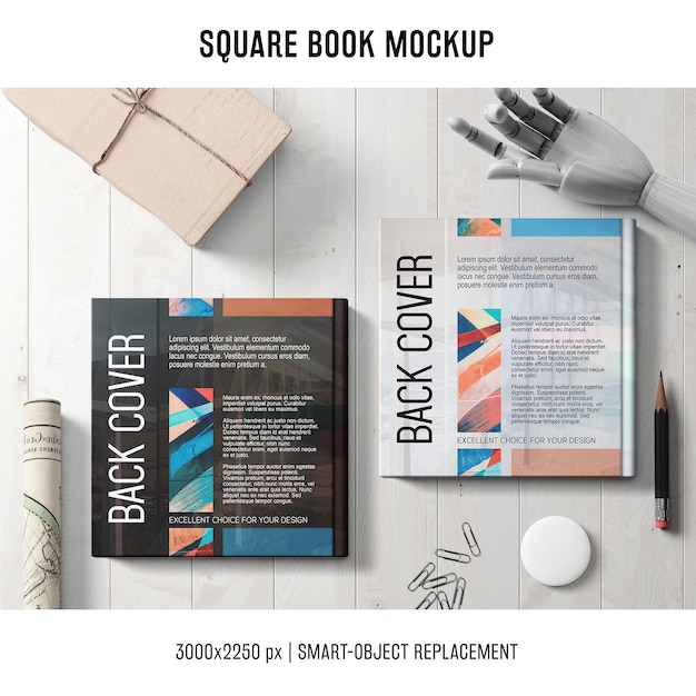 Download Mockup de libro cuadrado | Archivo PSD Gratis