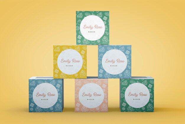 Download Mockup de packaging y marca de cupcakes | Archivo PSD Gratis