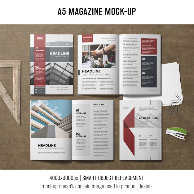 Download Mockup de revista a5 | Archivo PSD Gratis