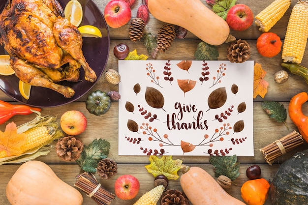 Download Mockup de thanksgiving con cover o papel | Archivo PSD Gratis