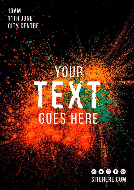 Modello di banner web per il festival di holi Psd Gratuite
