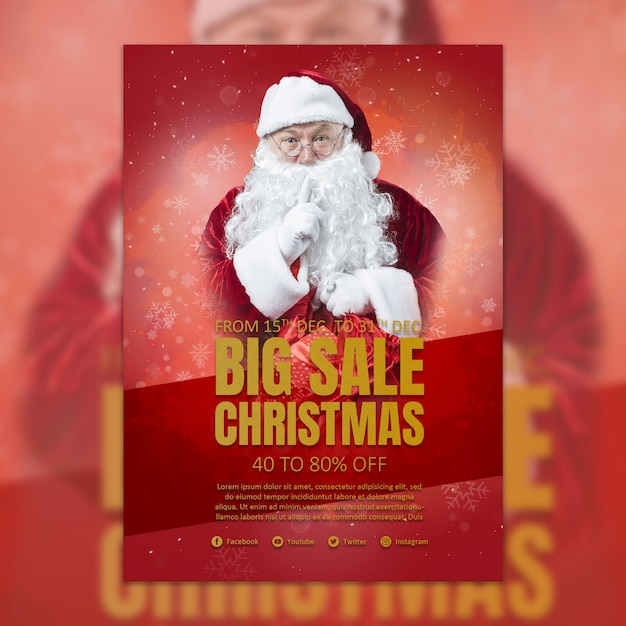 Immagini Copertina Natale.Modello Di Copertina Di Natale Psd Gratis