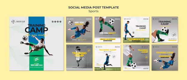 Modello di post sui social media del campo di addestramento Psd Gratuite