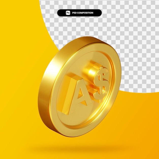 Moneda De Oro D Lares Australianos Render D Aislado Archivo Psd Premium