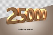 N mero De Oro 3d 25000 Archivo PSD Premium