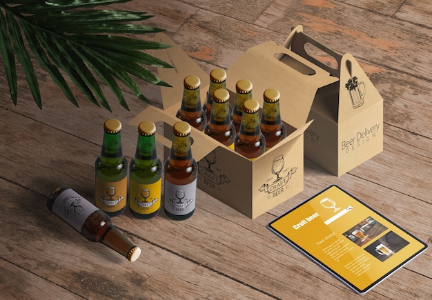 Download Packaging mockup para botellas de cerveza o vino en ...