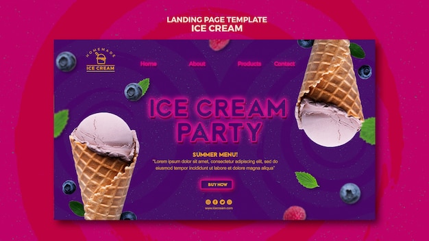 Página de inicio de helados | Archivo PSD Gratis