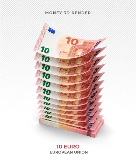 Pila De Billetes De Euros Dinero D Render Archivo Psd Premium