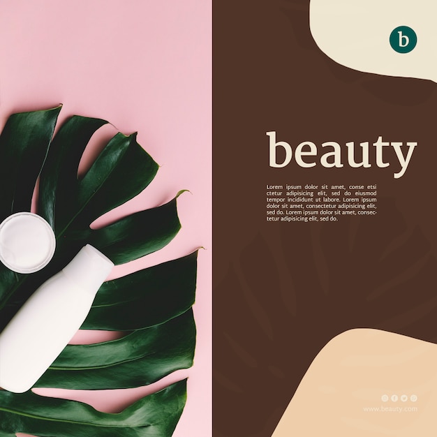 Plantilla De Banner De Belleza Con Productos De Belleza Archivo Psd