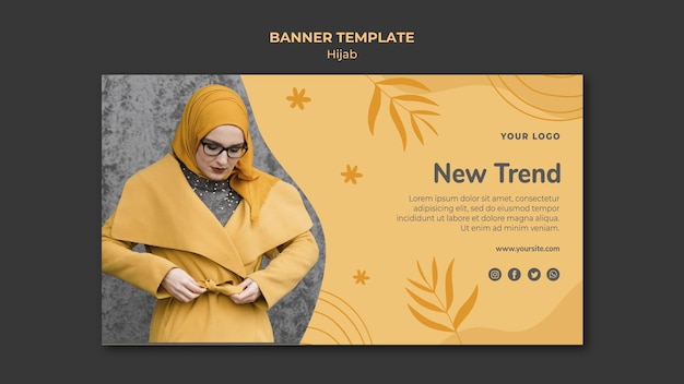 Download Plantilla de banner de concepto de hijab | Archivo PSD Gratis