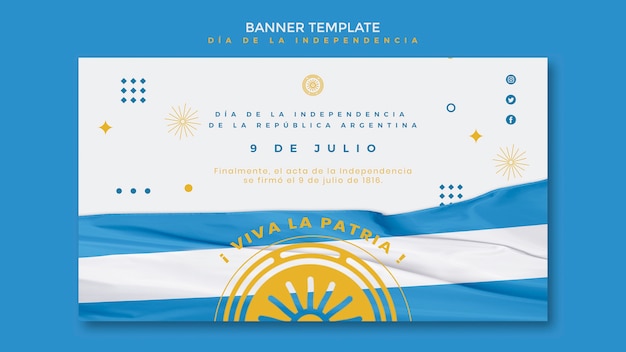Plantilla De Banner Del Dia De La Independencia De Argentina Archivo Psd Gratis