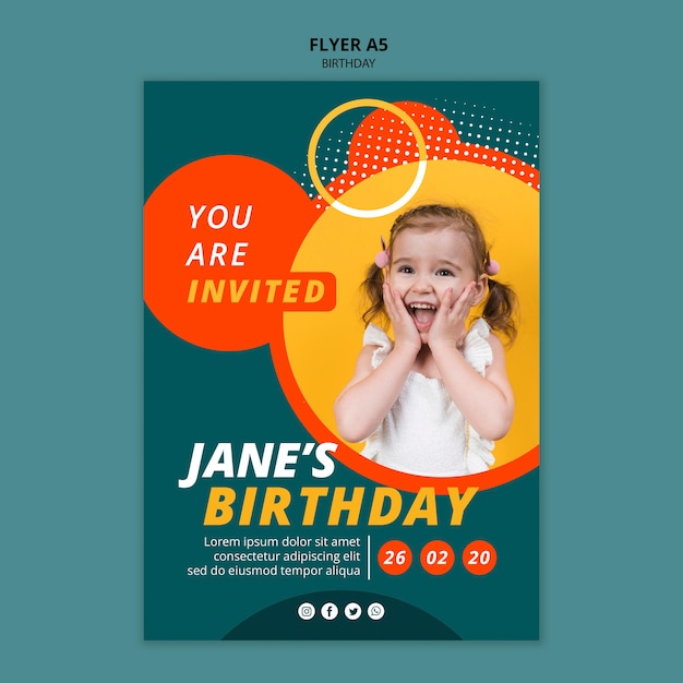 Plantilla De Concepto De Flyer De Feliz Cumpleanos Archivo Psd Gratis