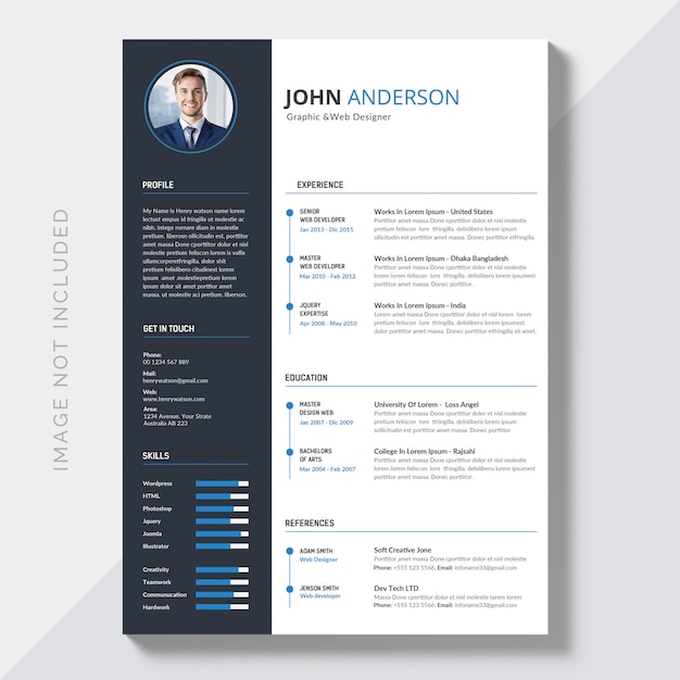 Plantilla Del Curriculum Vitae Archivo Psd Premium