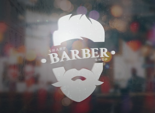 Plantilla de logo de barbero | Archivo PSD Premium