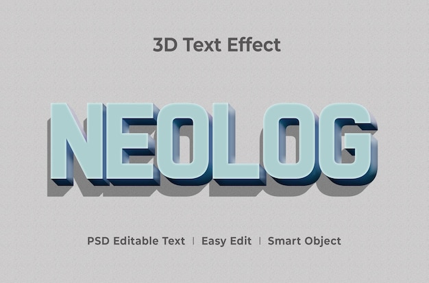 Plantilla De Maqueta De Efecto De Estilo De Texto 3d Neolog Premium