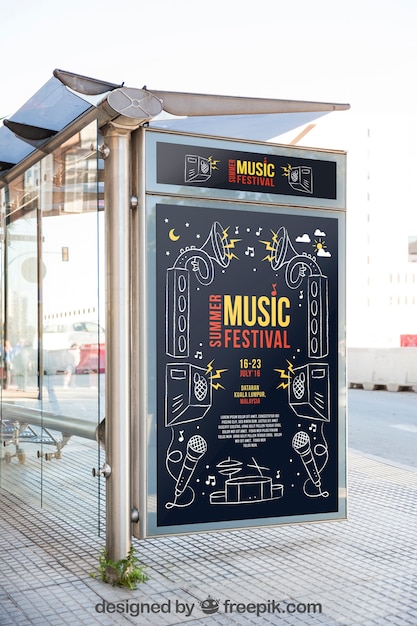 Download Plantilla de mockup de mupi con concepto de música ...