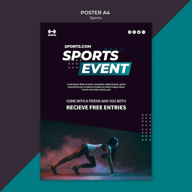 Plantilla de póster para evento deportivo Archivo PSD Gratis