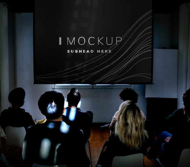 Projectorschermmodel in een conferentie Premium Psd