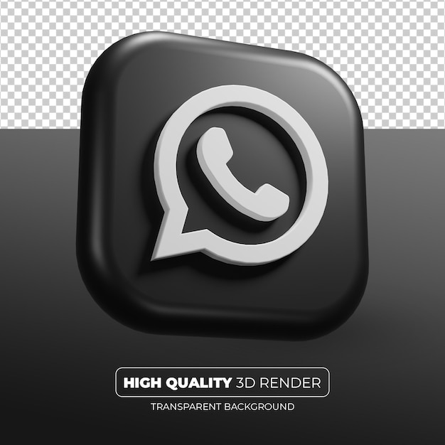 Render D De Icono Negro De Whatsapp Aislado Archivo Psd Premium