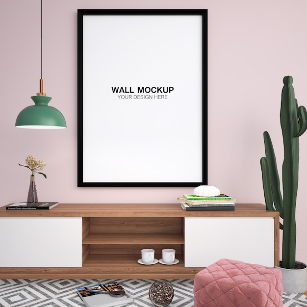 Sala de estar interior sofá gris | Archivo PSD Premium