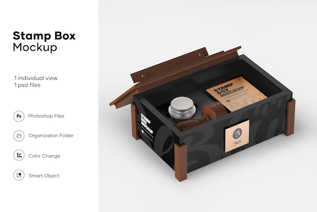 Download Stamp box mockup | Premium PSD Bestanden