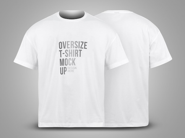 Download T-shirt oversize bianche modello di mockup fronte e retro per il tuo design | PSD Premium