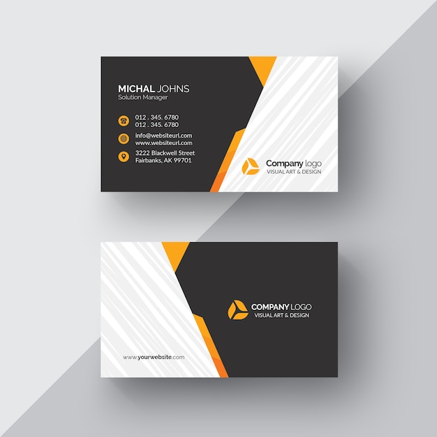 baby clinic card template negra detalles Tarjeta negocios de con naranjas