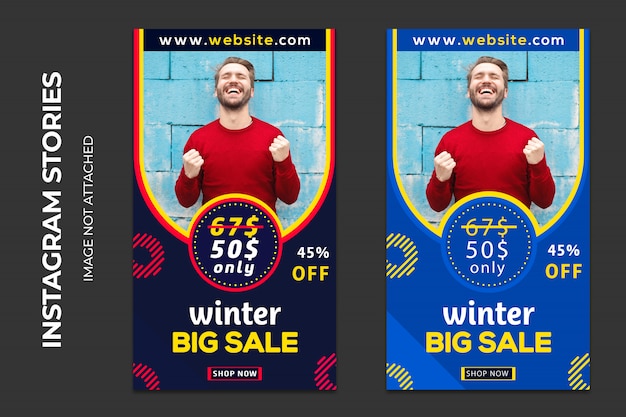 Venta de invierno banners web sociales premium PSD Premium