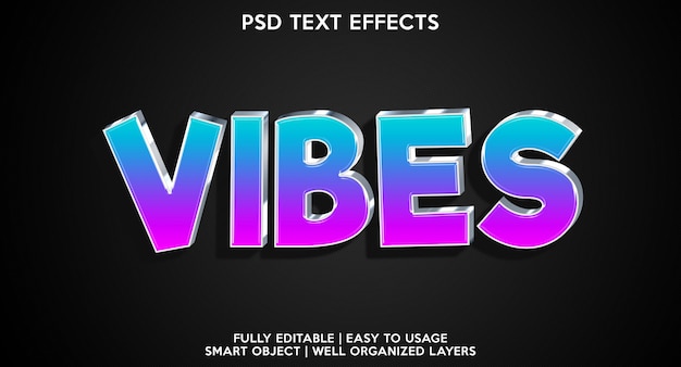 Vibes Text Effect Modern Archivo Psd Premium