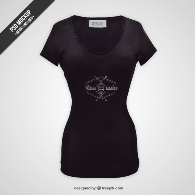 Download Vrouwelijke t-shirt mockup | Gratis PSD Bestanden