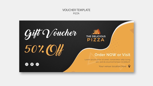 Waardebon pizzasjabloon 50% korting Gratis Psd