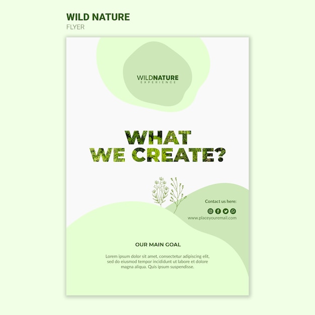 Wat We Maken Sjabloon Voor Wilde Natuur Flyers Gratis Psd Bestanden