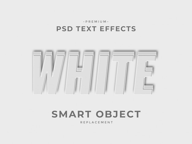 Witte 3d photoshop laagstijl teksteffecten Premium Psd