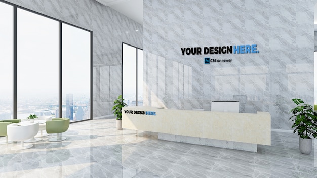Zakelijk zakelijk office receptie mockup Premium Psd
