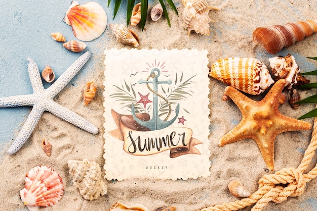 Zeester met citaat voor de zomer Gratis PSD Bestanden