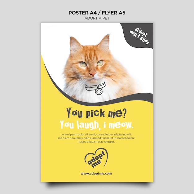 Adoptez Un Modele De Flyer Chat Psd Gratuite