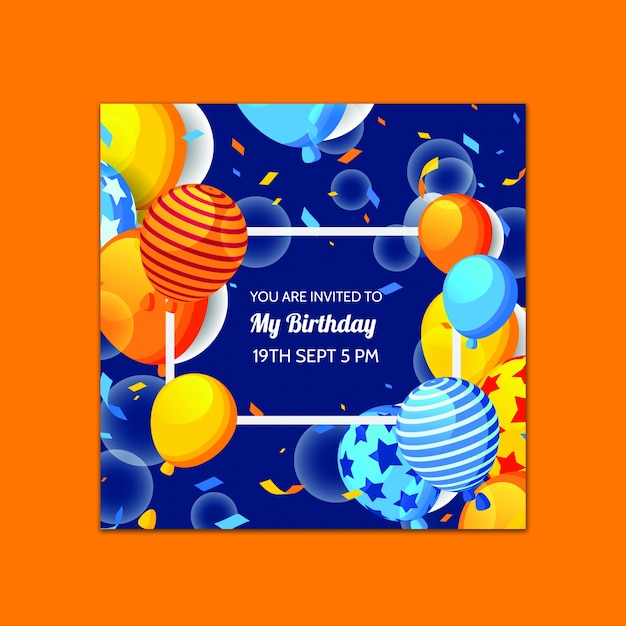 Beau Mod le De Carte  D  anniversaire  PSD Gratuite