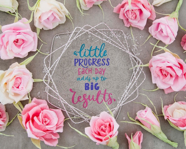 Cadre Floral Coloré Avec Message De Motivation Psd gratuit