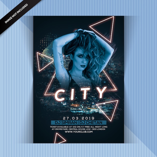 City night party flyer PSD Premium