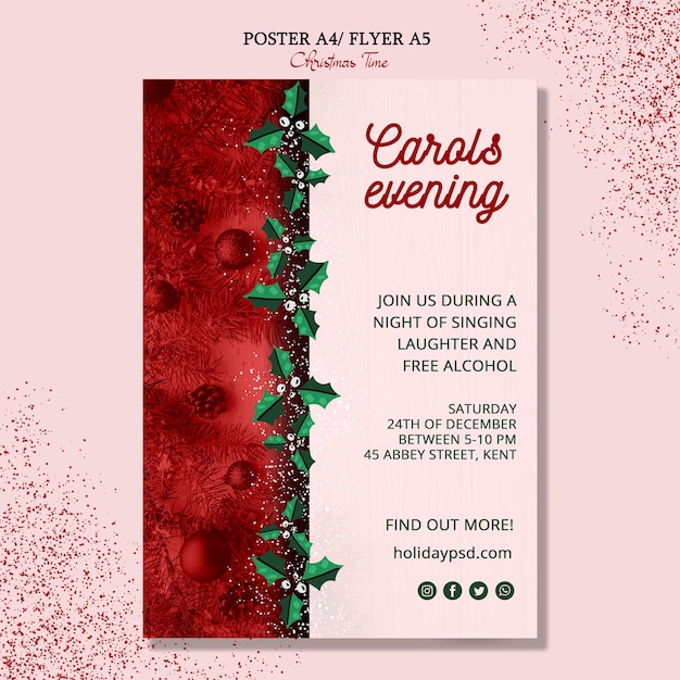 Concept d'affiche joyeux noël Psd gratuit