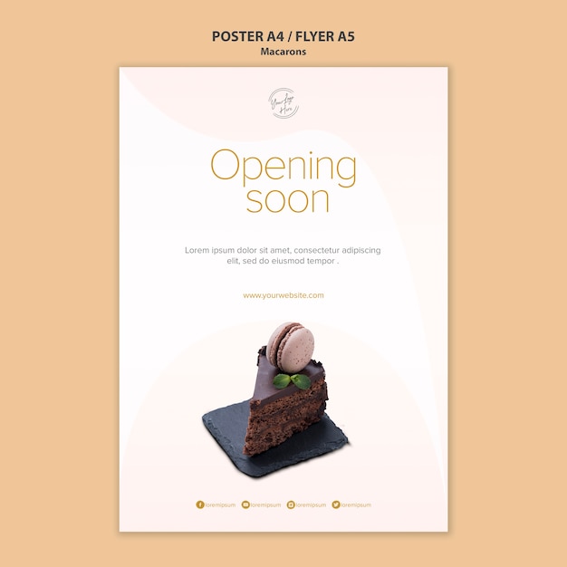 Conception De Modele D Affiche De Vente De Macarons Psd Gratuite