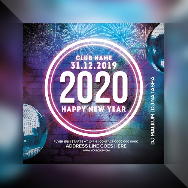 Dépliant de fête de bonne année PSD Premium