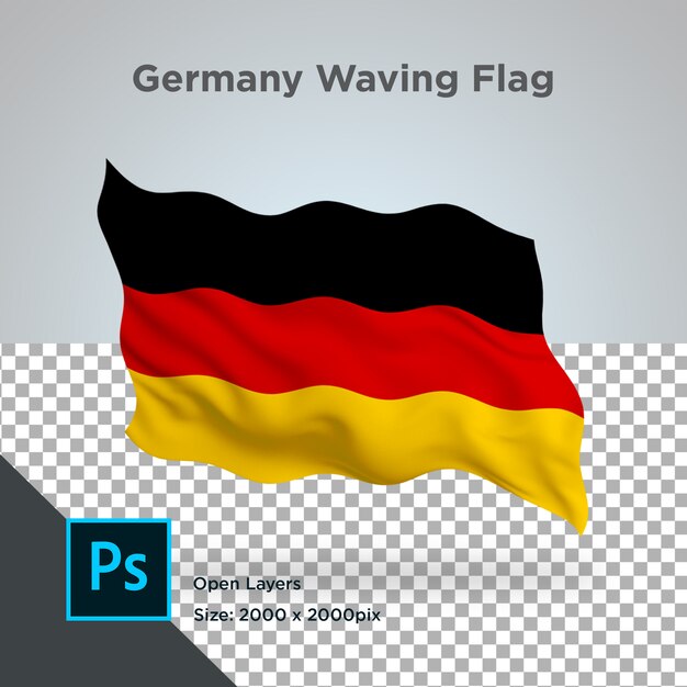 Drapeau De L Allemagne Vague Psd Transparente Psd Premium