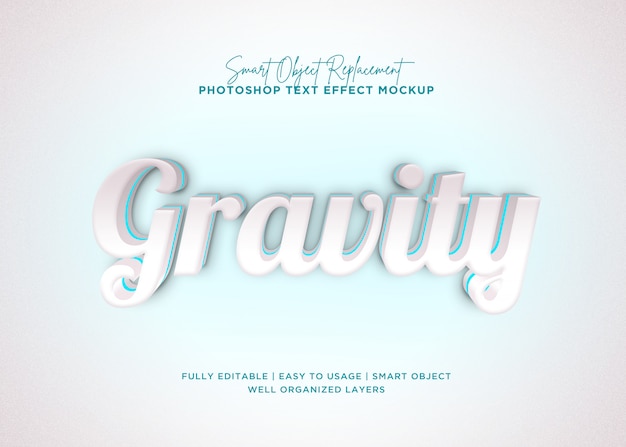 Effet De Texte De Gravité De Style 3d PSD Premium