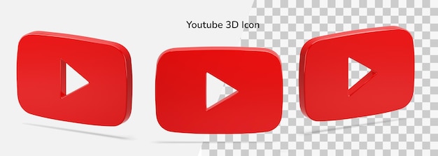 Flottant Isole 3d Youtube Logo 3d Icone Actif Psd Premium